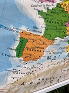 Mapa físico y político de Europa. Años 70.