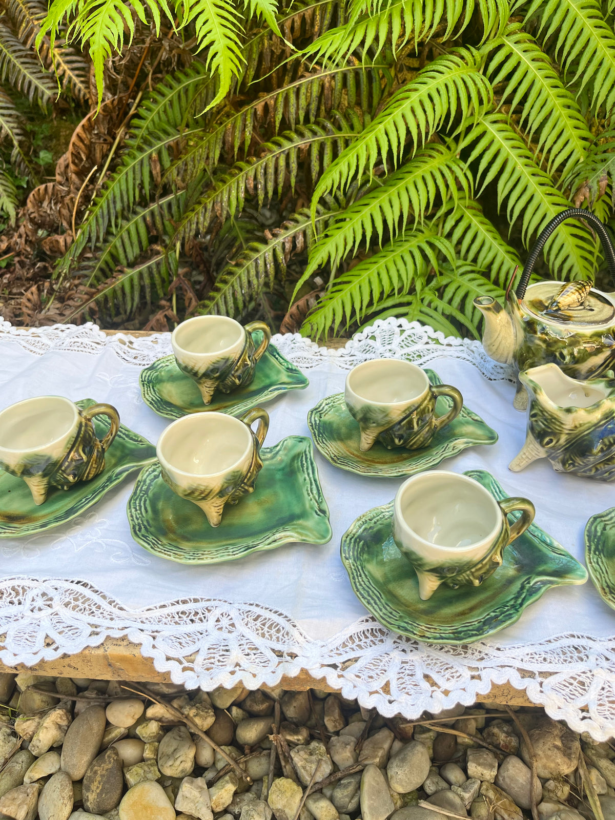 Juego de café japonès caracolas.