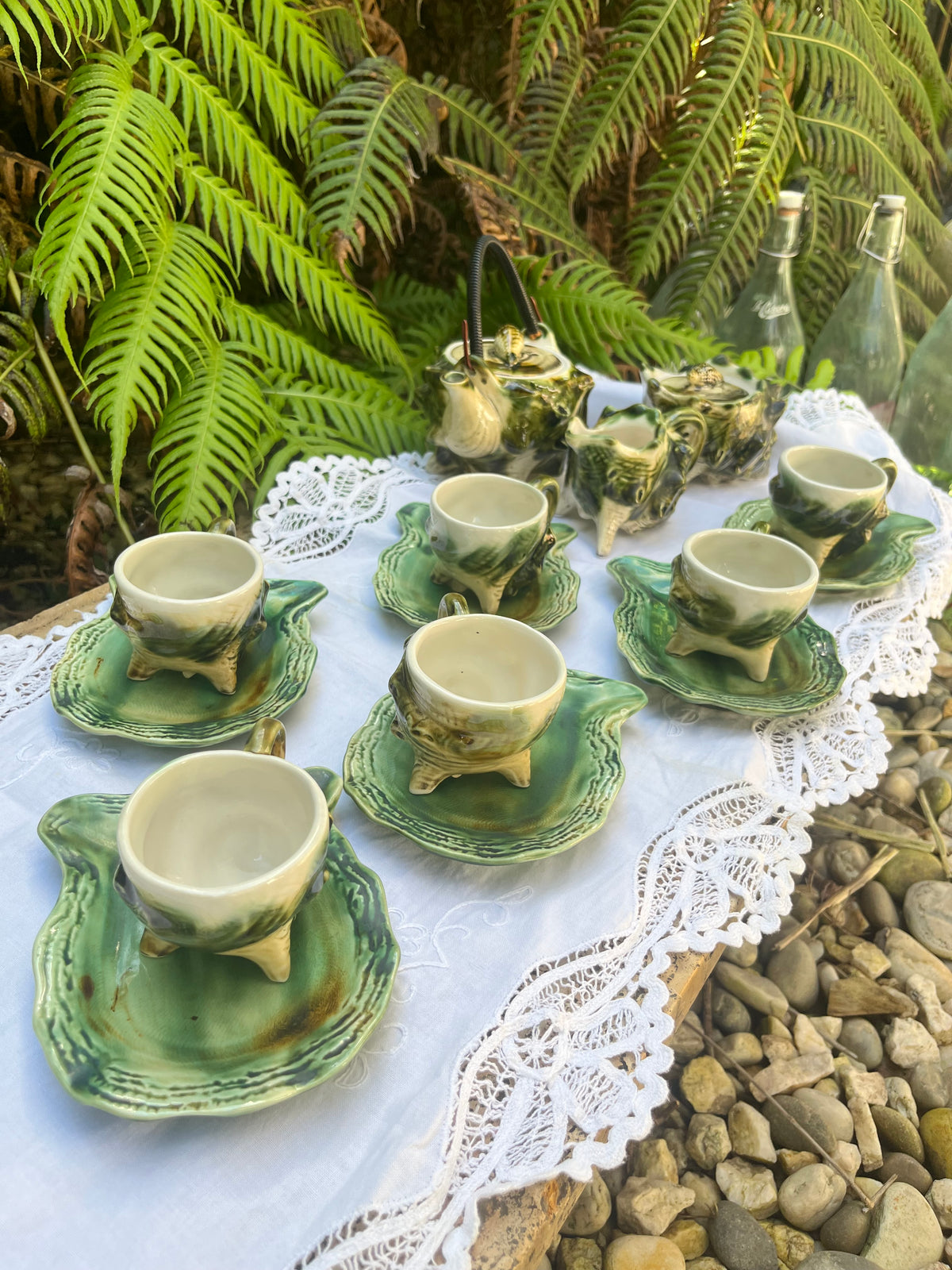 Juego de café japonès caracolas.