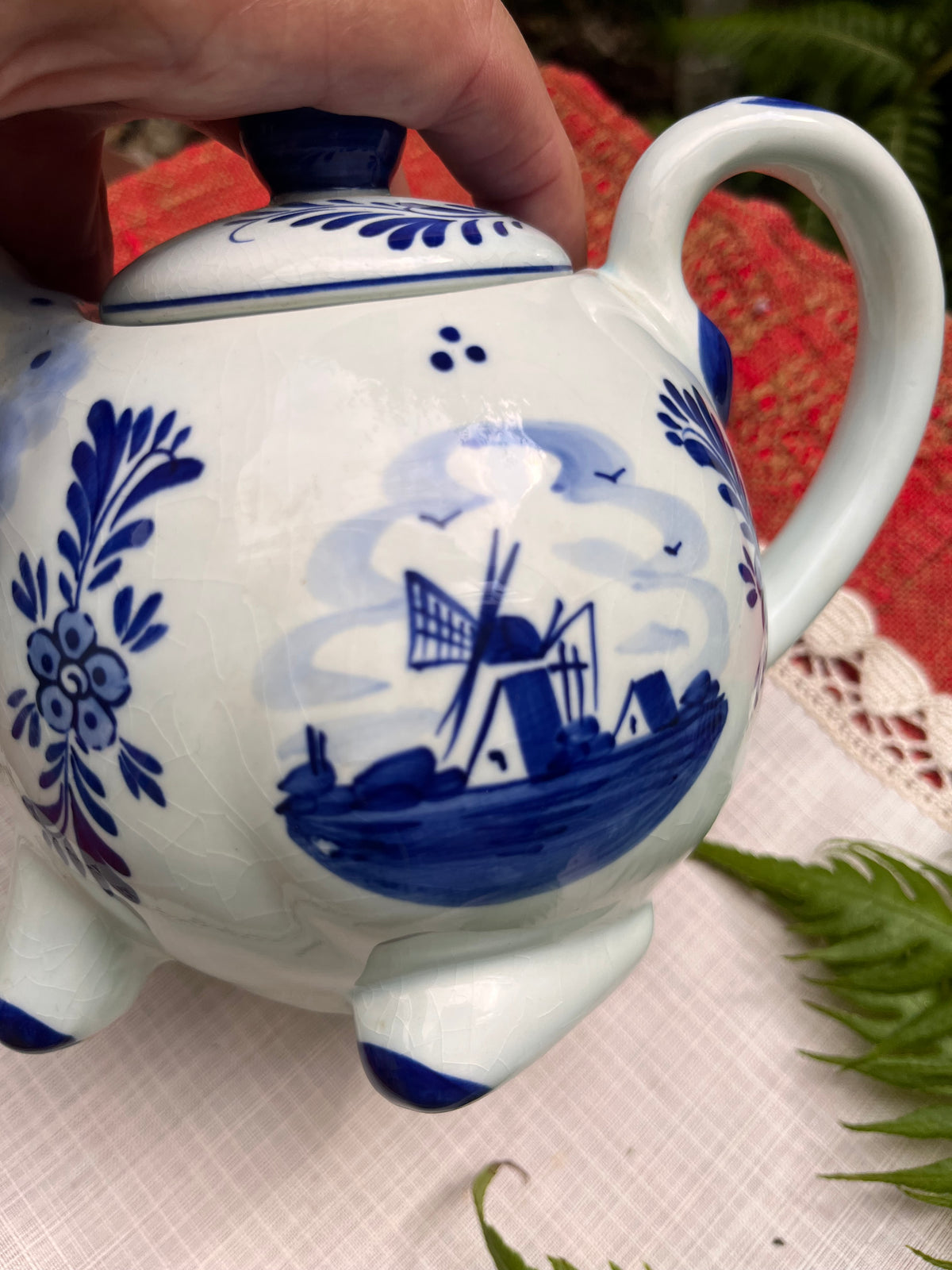 Tetera porcelana holandesa Delf.