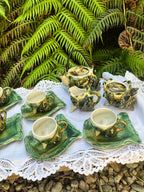 Juego de café japonès caracolas.
