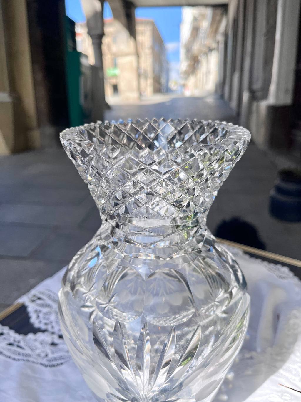 Jarrón cristal tallado