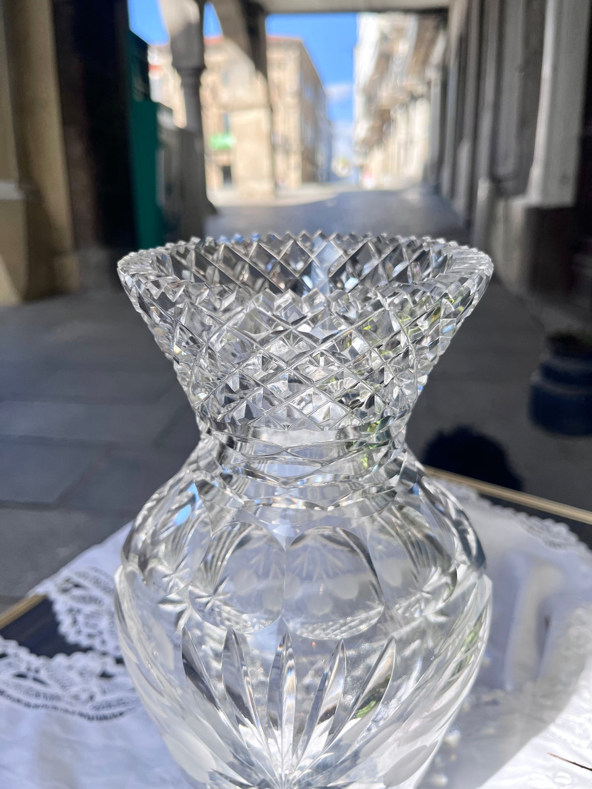 Jarrón cristal tallado