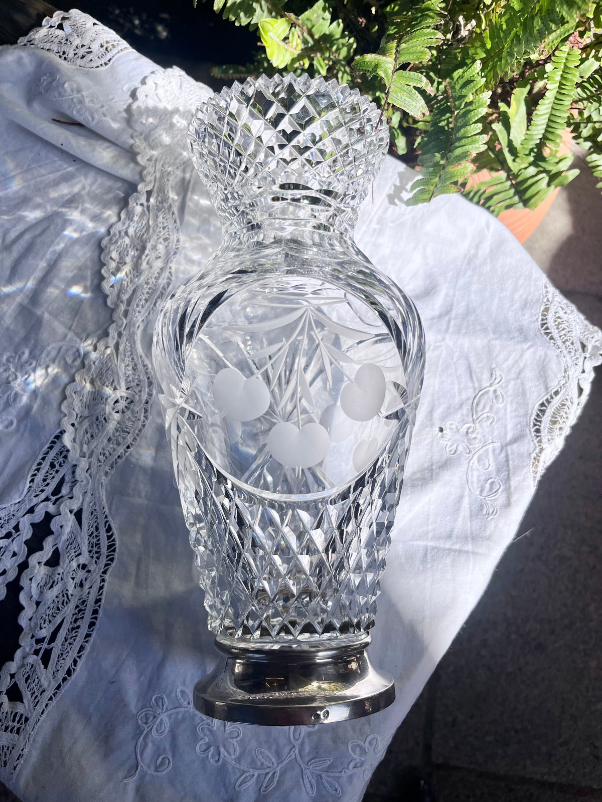 Jarrón cristal tallado