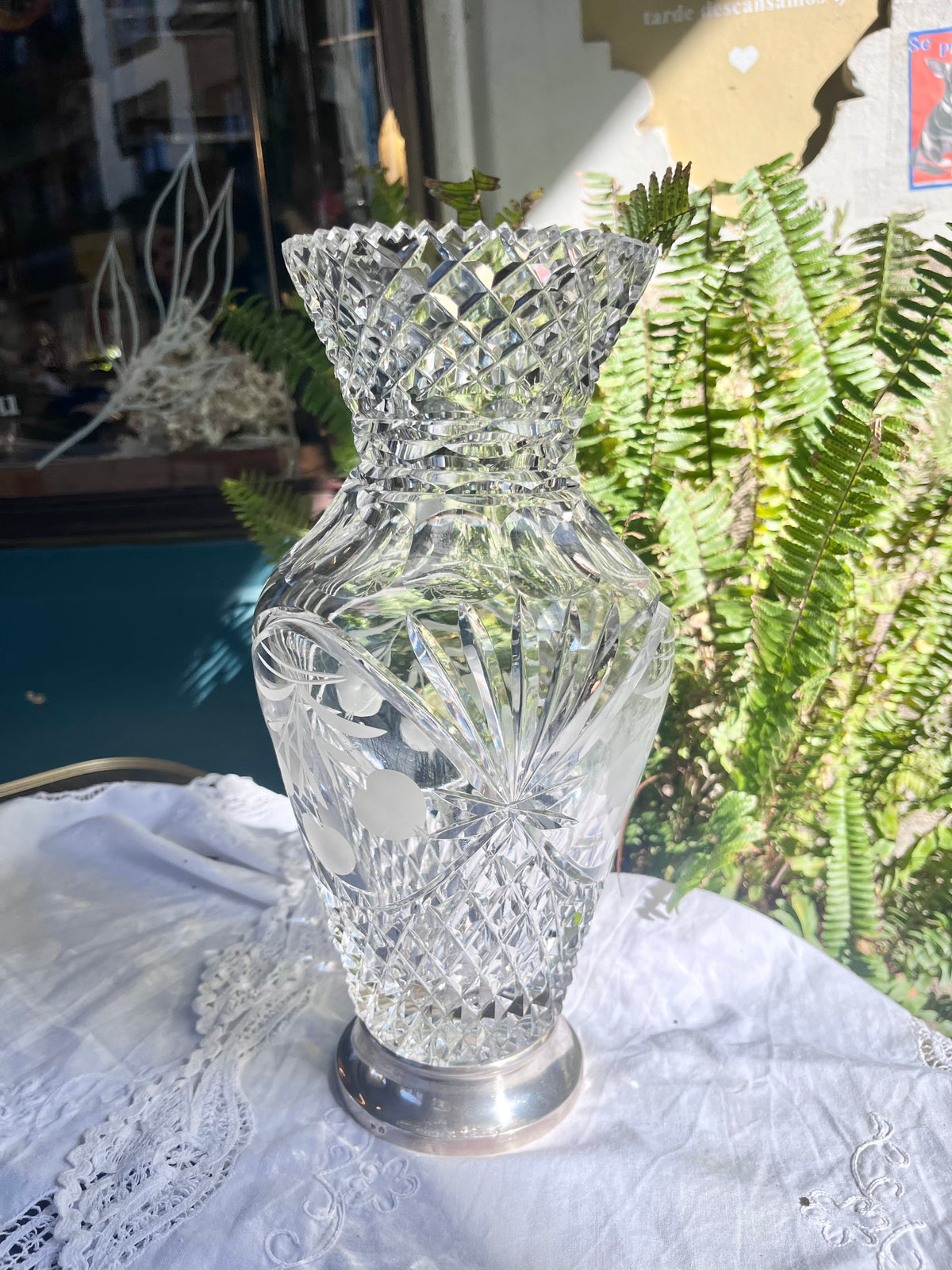 Jarrón cristal tallado
