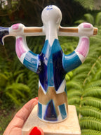 Figura labrador de Sargadelos sobre base de Màrmol.