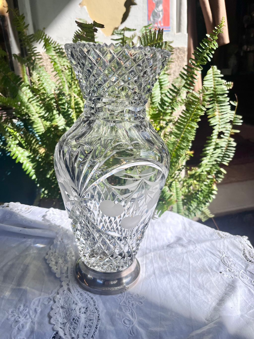 Jarrón cristal tallado