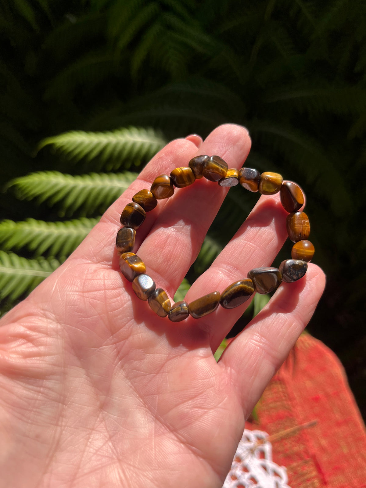 Conjunto collar y pulsera de ojo de tigre.